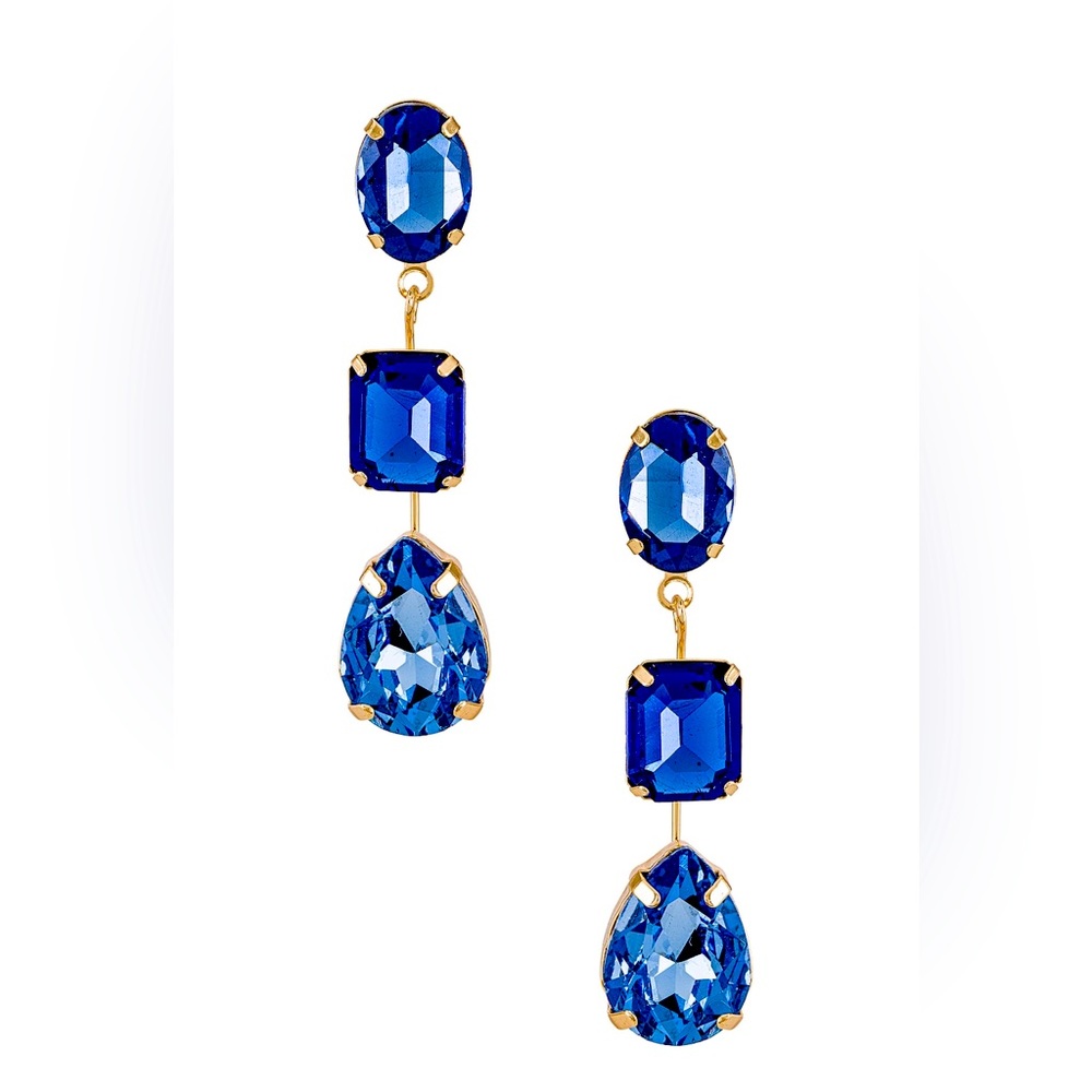 Don’t Drop Me Blue Crystal Earrings